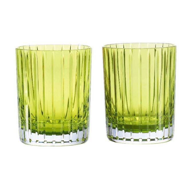 Baccarat Harmonie Colors Of Joy Moss Green Tumblers, Set of 2