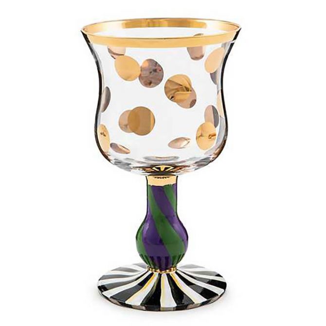 MacKenzie-Childs Cirque Wine Glass, Purple and Green