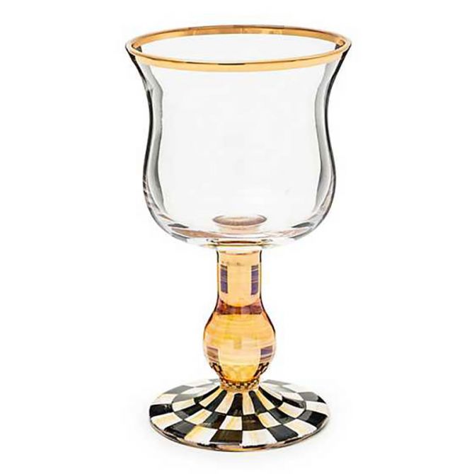 MacKenzie-Childs Courtly Check Wine Glass