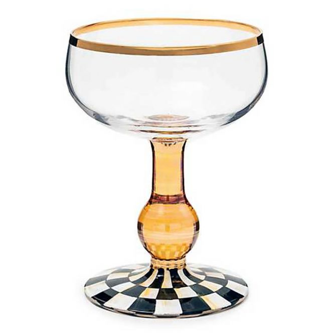 MacKenzie-Childs Courtly Check Coupe Glass