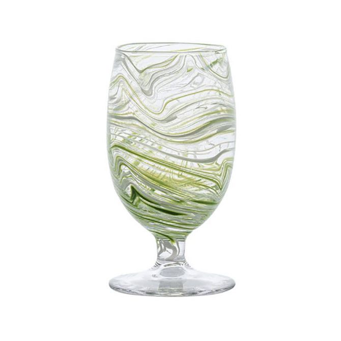 Juliska Puro Marbled Goblet, Green