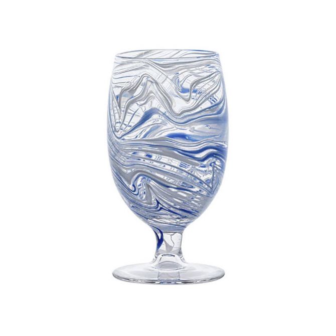 Juliska Puro Marbled Goblet, Blue