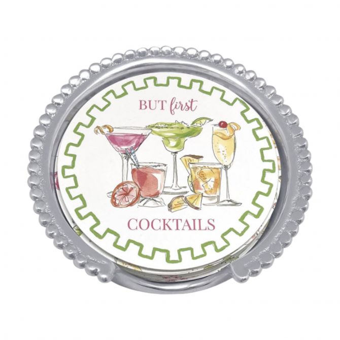 Mariposa But First.. Cocktails Beaded Coaster Set