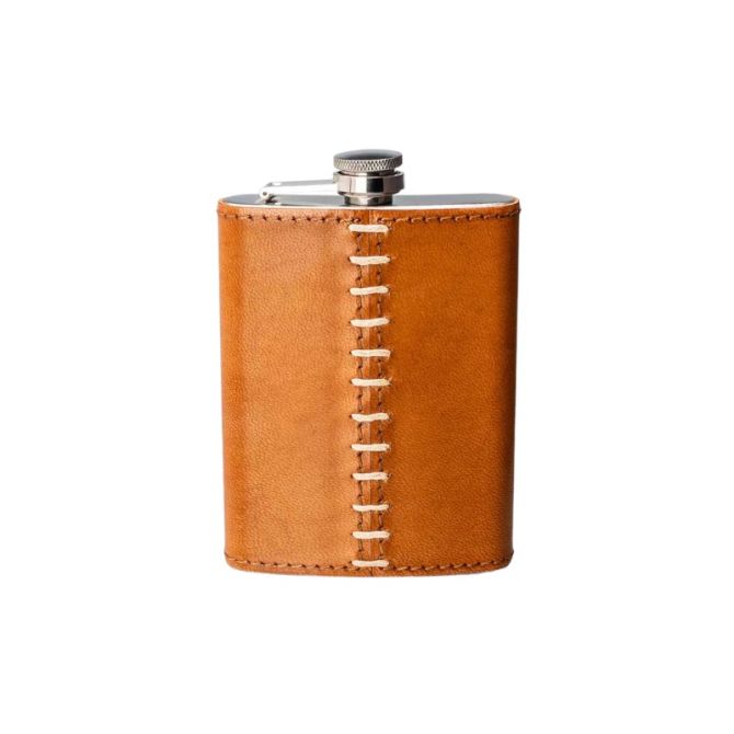 Simon Pearce Leather Wrapped Flask