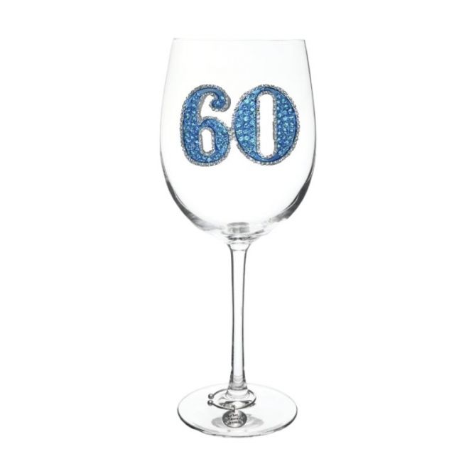 The Queens' Jewels 60th Birthday Jeweled Stemmed Wine Glass