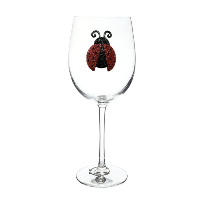 The Queens' Jewels Ladybug Stemmed Jeweled Wine Glass