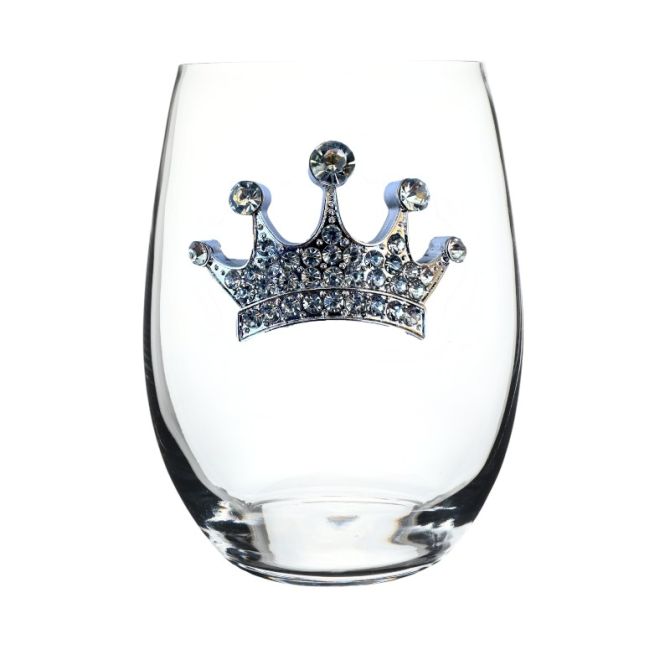 The Queens' Jewels Tiara Stemless Wine Glass