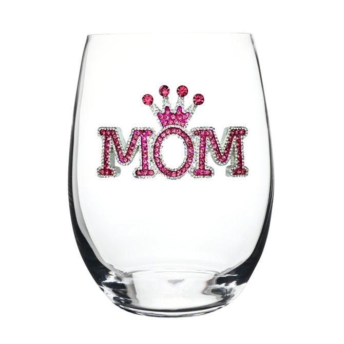 The Queens' Jewels MOM Stemless Wine Glass