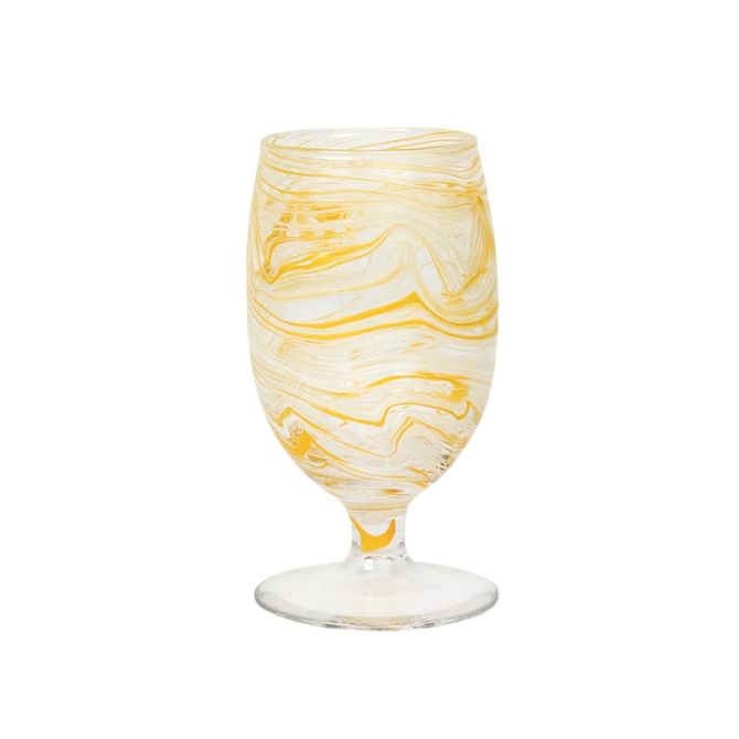 Juliska Puro Marbled Goblet, Yellow