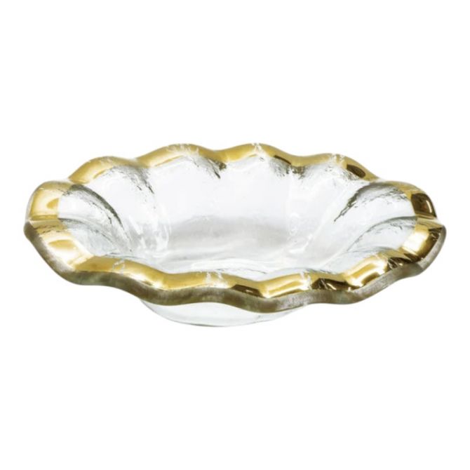 Annieglass Ruffle Soap Dish, Yellow Gold