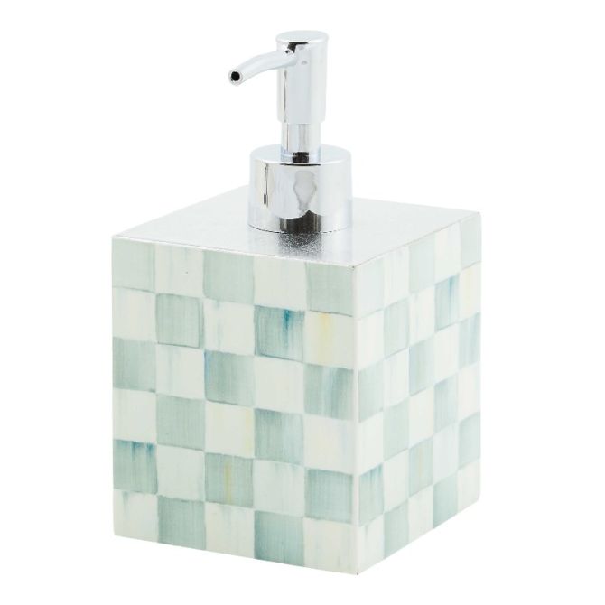 MacKenzie-Childs Sterling Check Lacquer Soap Dispenser