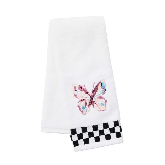 MacKenzie-Childs Eternity Buttefly Check Hand Towel