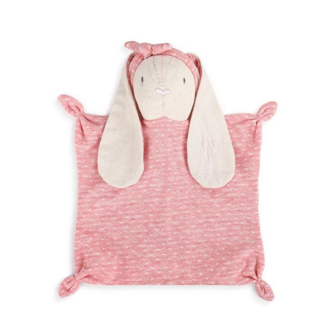 Demdaco Linen Bunny Blankie, Pink