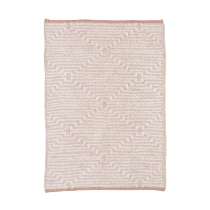 Barefoot Dreams Cozychic Stroller Baby Blanket, Antique Rose Geo Stripe