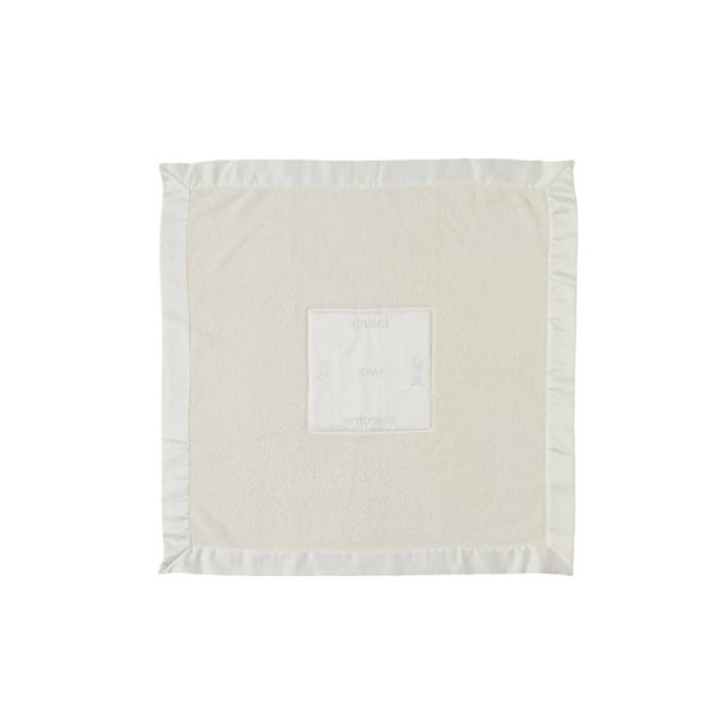 Barefoot Dreams Cozychic Receiving Baby Blanket, Cream Satin Trim