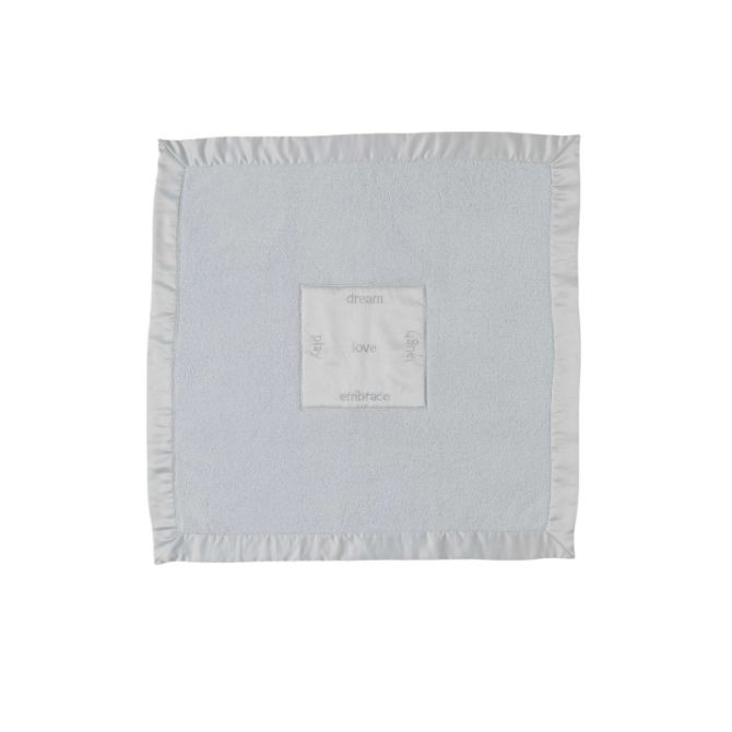 Barefoot Dreams Cozychic Receiving Baby Blanket, Blue Satin Trim