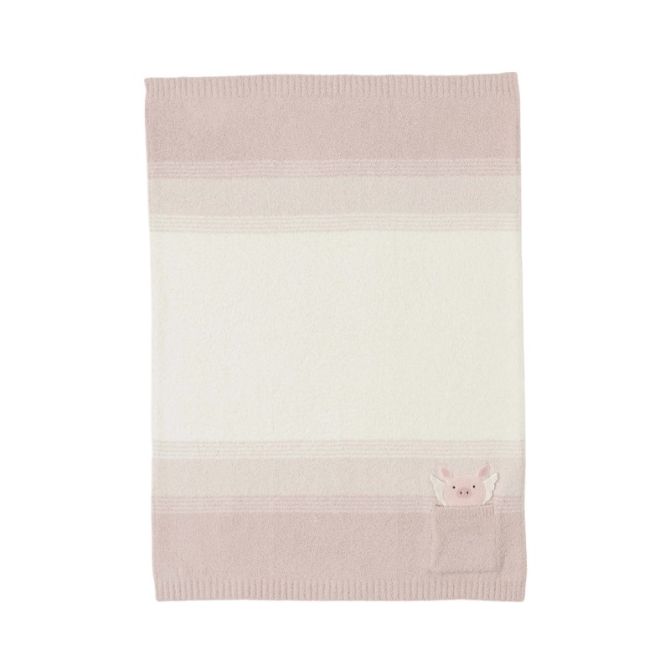 Barefoot Dreams Cozychic Flying Pig Stroller Baby Blanket, Cream