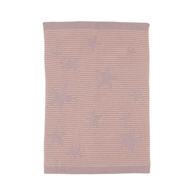 Barefoot Dreams Cozychic Cotton Star Stroller Baby Blanket, Faded Rose