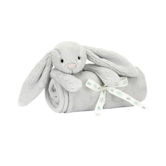 Jellycat Bashful Bunny Blankie, Blush