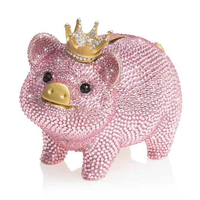 Jay Strongwater Pave Piggy Bank