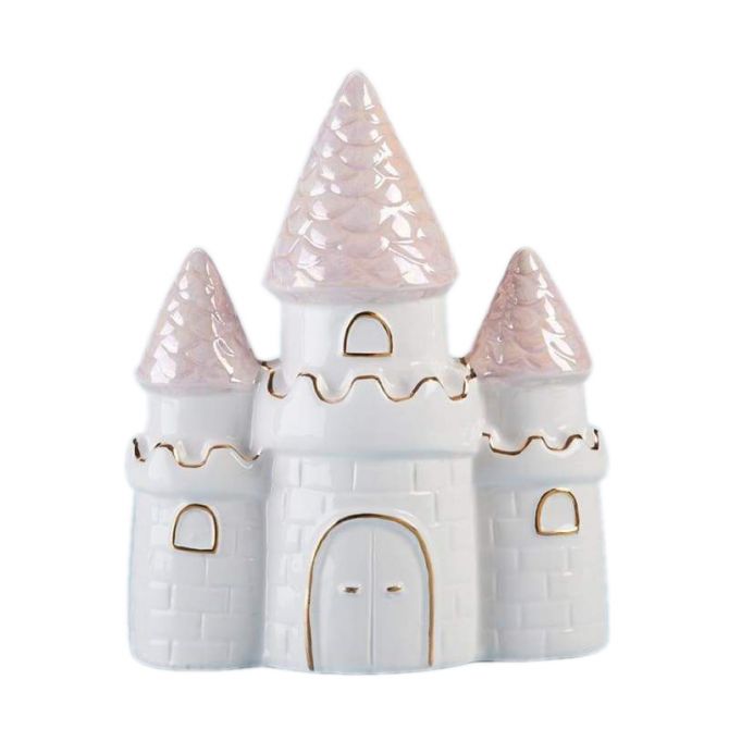 Baby Aspen Simply Enchanted Small Castle Porcelain Bank