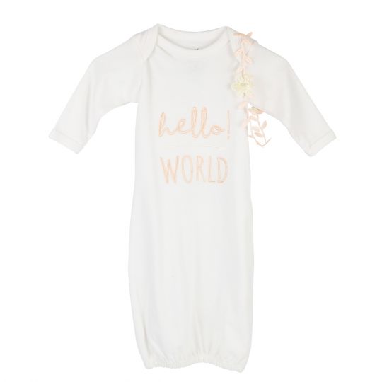 Bedding Hello World Pink Infant Girl Gown Set