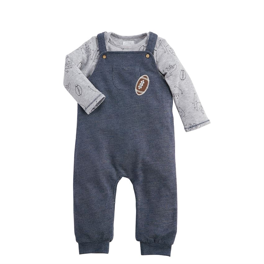 Mud Pie All Boy Overall And Shirt Set 6-9m 