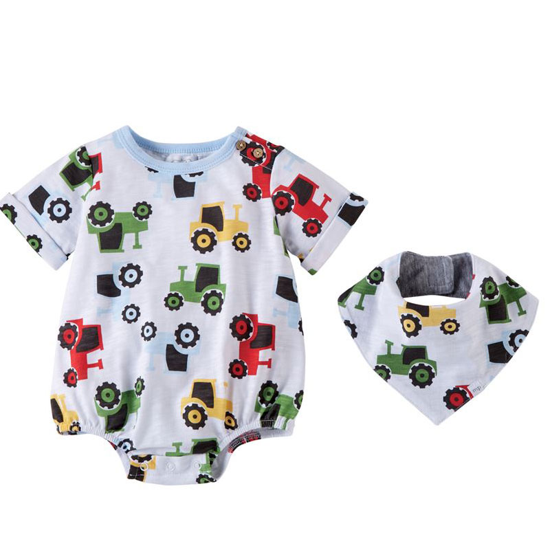 Mud Pie Tractor Bib & Onesie Set, 3-6m | 11030291-03 | Borsheims