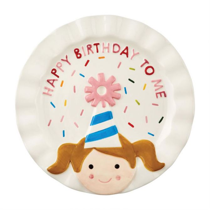 Mud Pie Birthday Girl Candle Plate