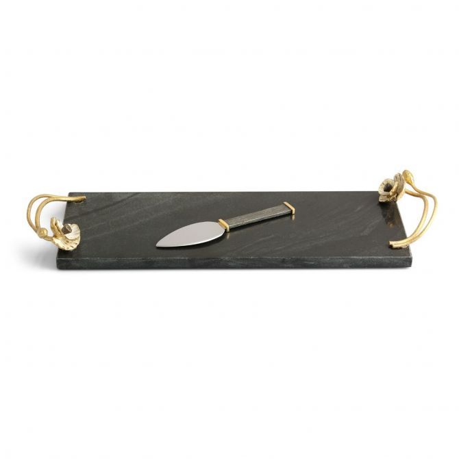 Michael Aram Anemone Small Cheese Board with Knife