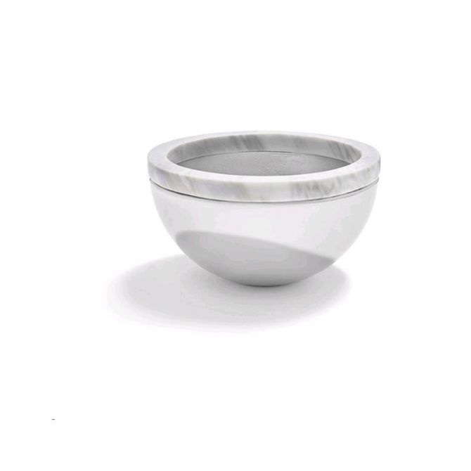 Anna New York Dual Bowl, Marble & Silver