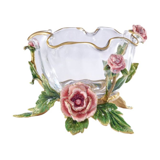 Jay Strongwater Holly Peony Bowl