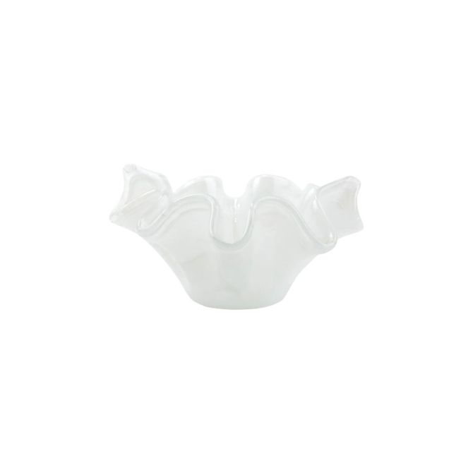 Vietri Onda Glass Bowl, White and Small