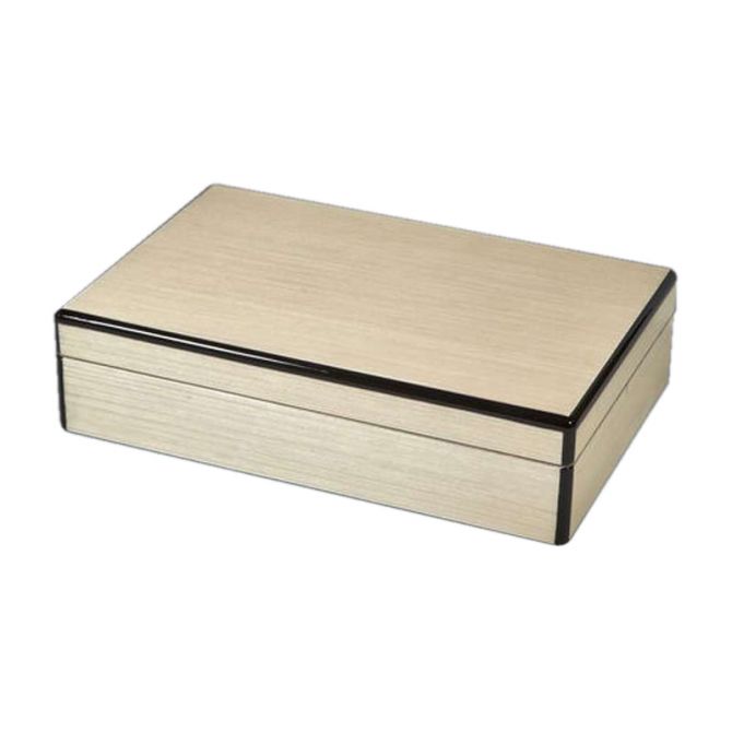 Tizo Natural Jewelry Box with Black Border, Small