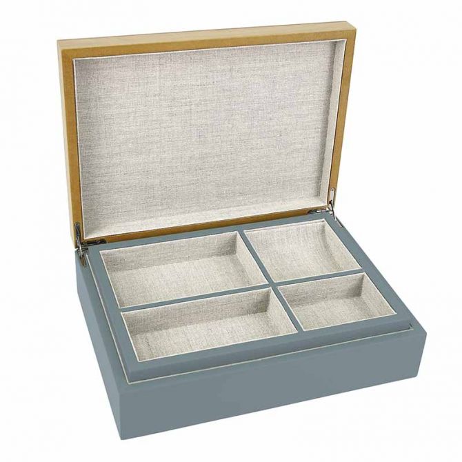 Tizo Grey Jewelry Box and Valet Tray Set