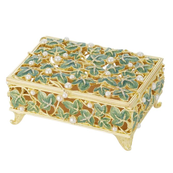 Olivia Riegel Ivy Box, Green and Yellow Gold Plated