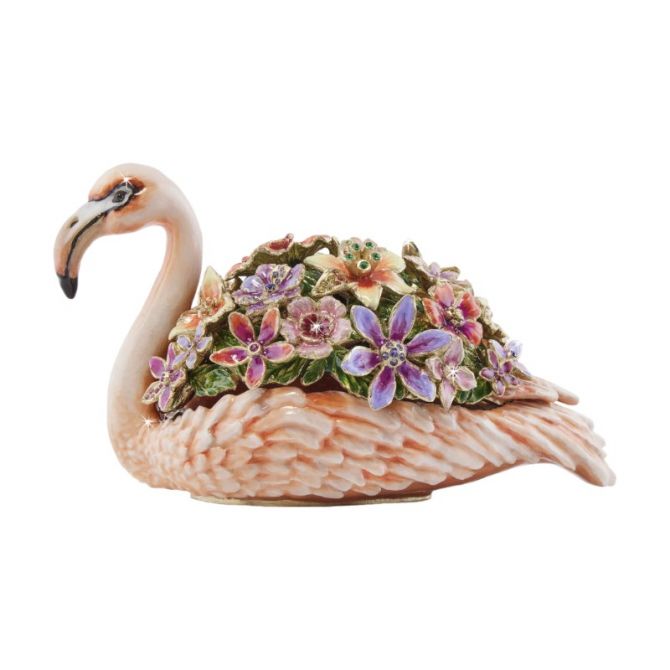 Jay Strongwater Clover Floral Flamingo Box