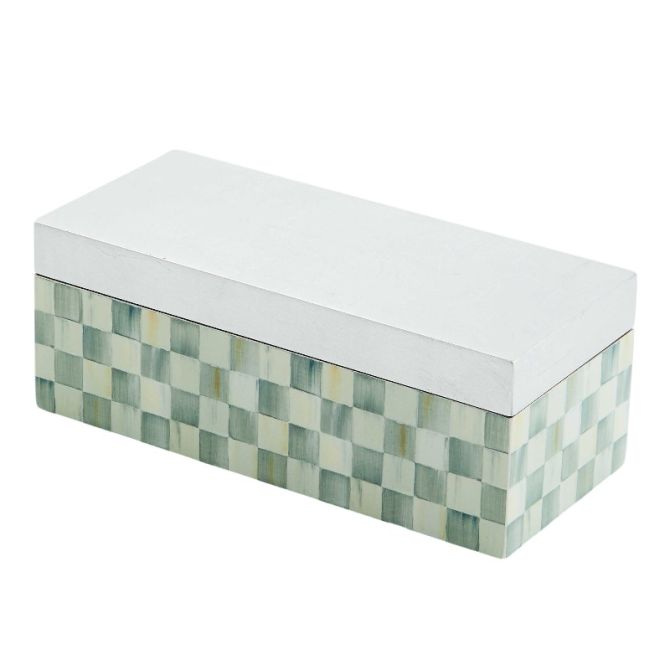 MacKenzie-Childs Sterling Check Sm Lacquer Decorative Box with Hinged Lid