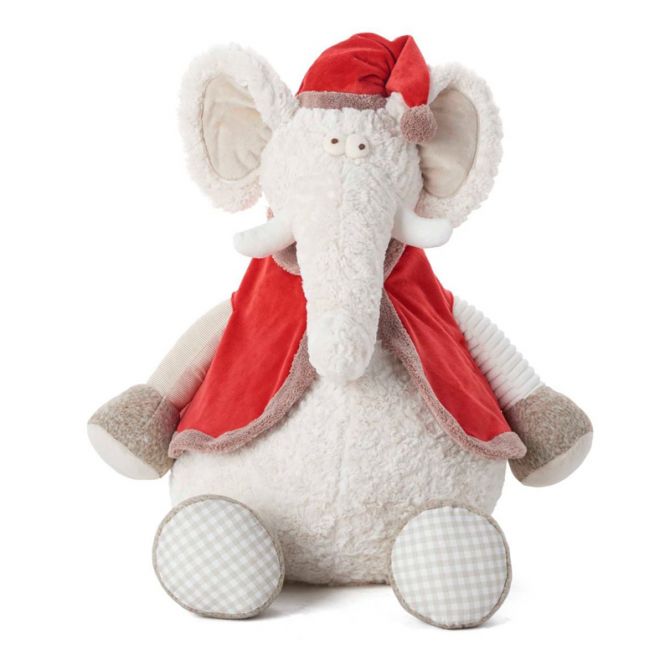 Nourison Plushlines Ivory Plush Holiday Elephant