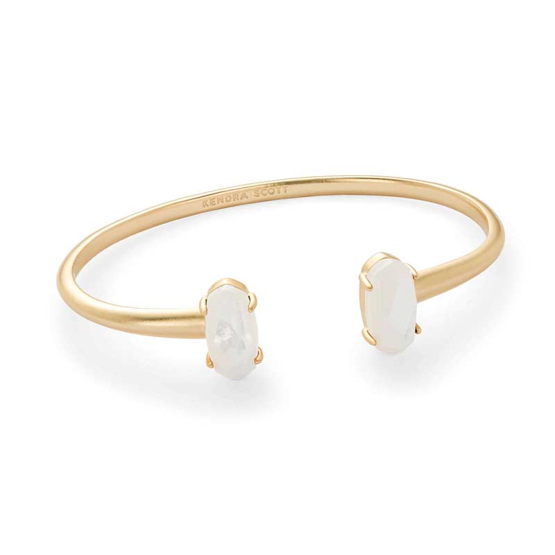 Kendra Scott Edie Gold Cuff Bracelet in Ivory Mother of Pearl | Borsheims