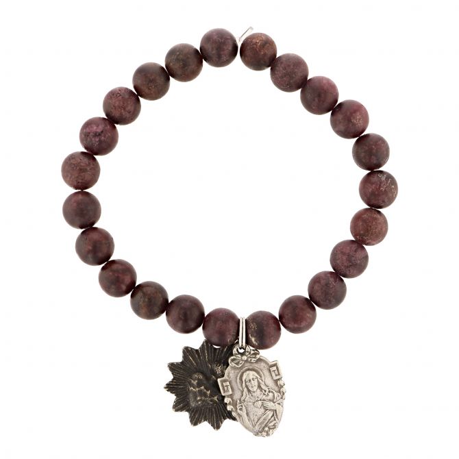 Miracle Icons by Mary Jo Pane Matte Garnet Bracelet