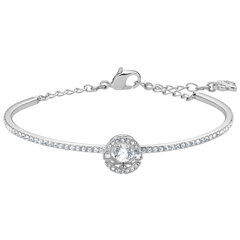 Swarovski Sparkling Dance Bangle, White in Silver Tone | Borsheims