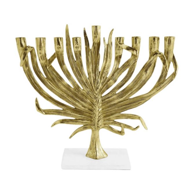 Michael Aram Palm Menorah, Yellow Gold Tone