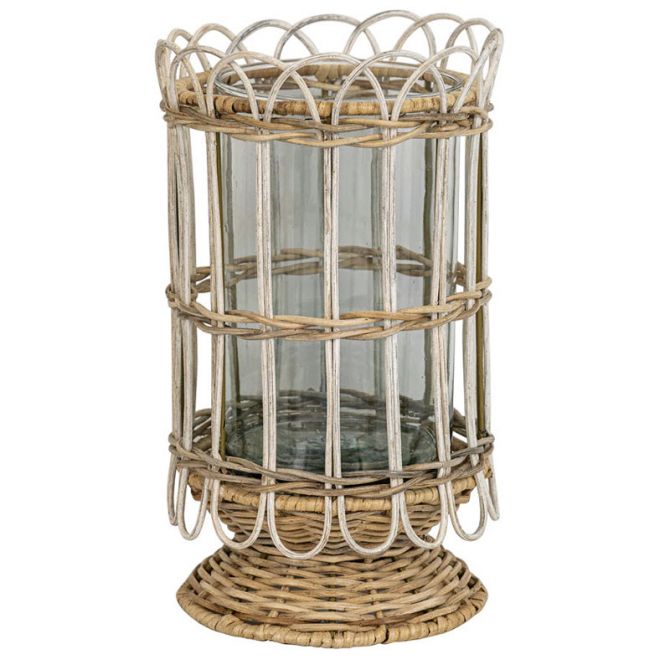 Juliska Provence Rattan Whitewash Hurricane, Large