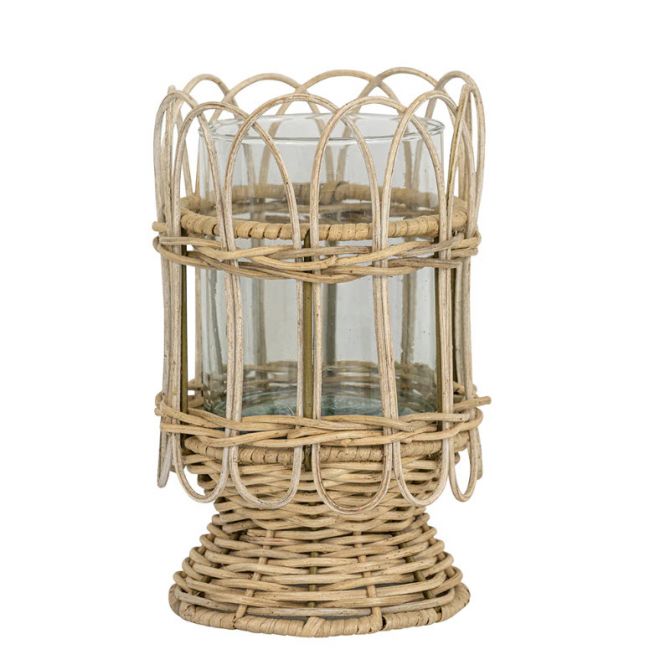 Juliska Provence Rattan Whitewash Hurricane, Medium