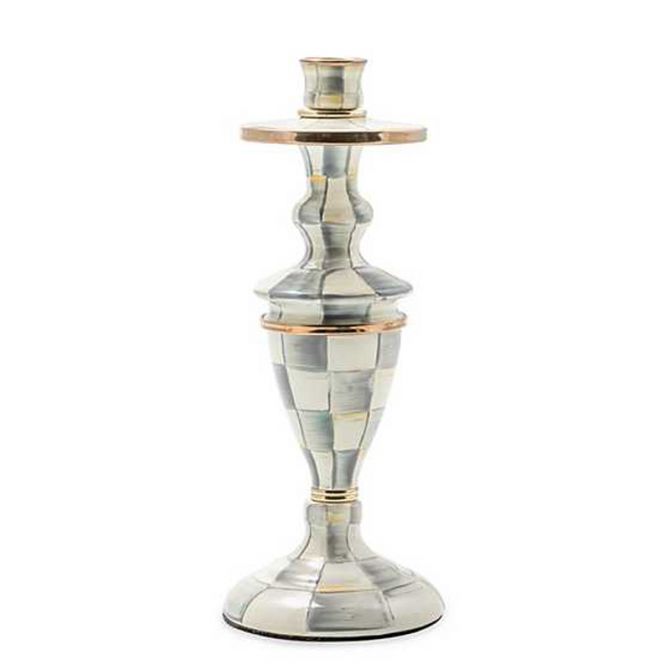 MacKenzie-Childs Sterling Check Enamel Candlestick, Medium