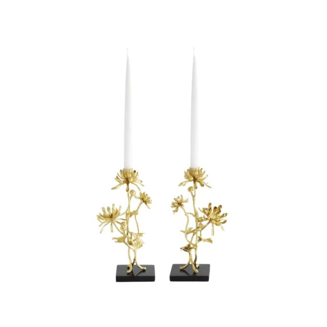 Michael Aram Dahlia Tall Candleholders, Set of 2