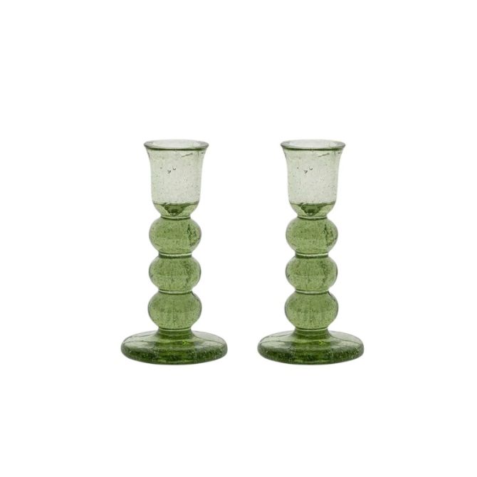 Juliska Provence 5" Set of 2 Candlesticks, Basil