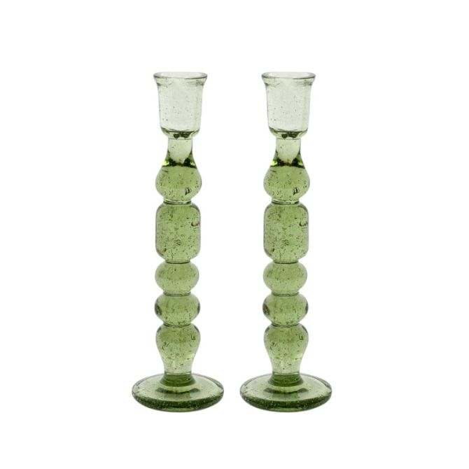 Juliska Provence 9" Set of 2 Candlesticks, Basil