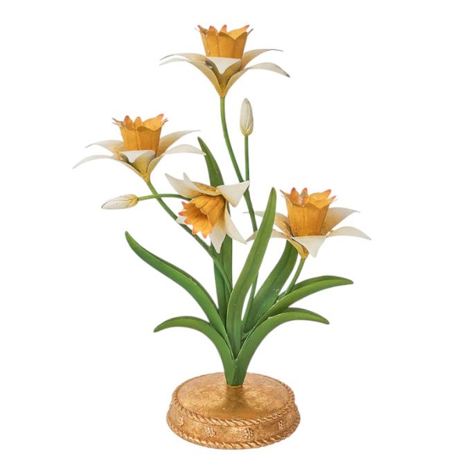 Juliska Meadow Walk Daffodil 14" Centerpiece Candelabra, Yellow